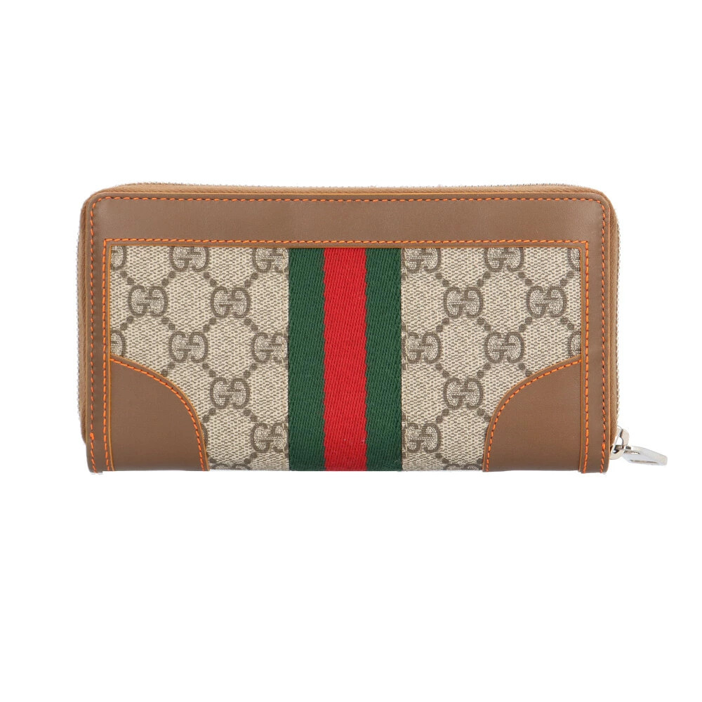 Gucci Zip Around Wallet Sherry Long GG Supreme Canvas - Picture 3 of 5